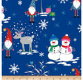 Michael Miller Metallic A Gnome to Fa La Snow Village Royal100% Cotton Gnome