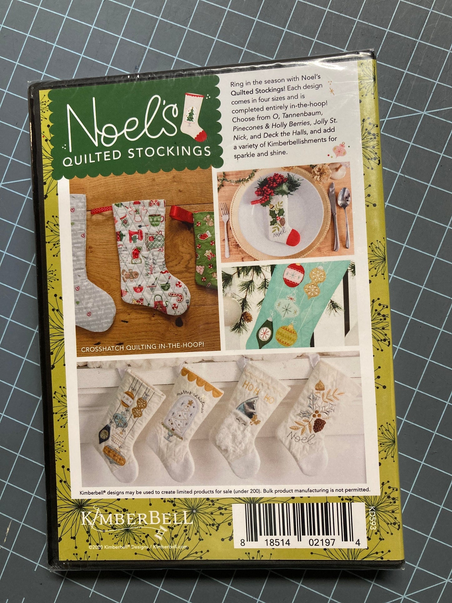 Kimberbell Noel’s Quilted Stockings Embroidery files- Kimberbell machine EMBROIDERY CD version- KD593