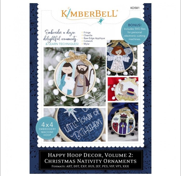 KD581 Happy Hoop Decor volume 2: Christmas Nativity Ornaments- Kimberbell machine EMBROIDERY CD version- KD581