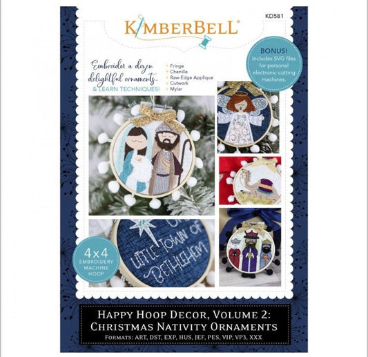 KD581 Happy Hoop Decor volume 2: Christmas Nativity Ornaments- Kimberbell machine EMBROIDERY CD version- KD581
