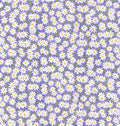 Purple Stacked Daisies 100% Cotton Fabric Spring flowers - Continuous Cuts - Daisy Delight 2075 V Fabric Traditions