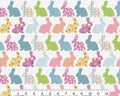 Yunu Patterned Bunnies easter fabric -cotton fabric- 100% Cotton Continuous Cuts