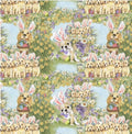 Dog bunnies all over fabric- Susan Winget 100% Cotton Continuous Cuts
