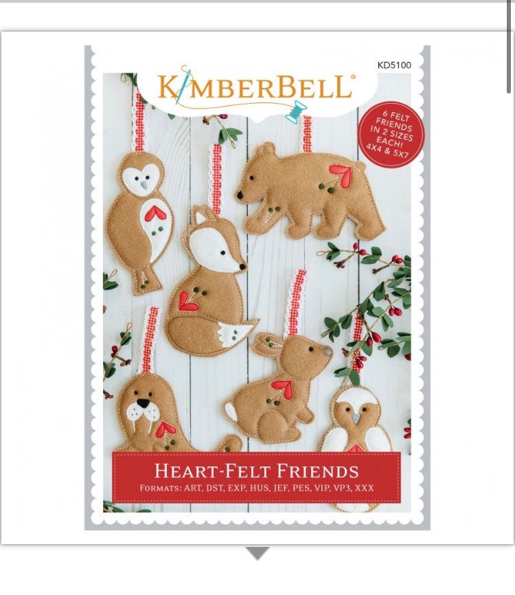 KID5100 Heart-Felt Friends Designers: Kim Christopherson, KimberBellMachine Embroidery CD