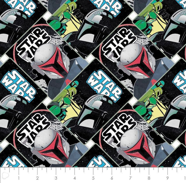 Star Wars Camelot 73800212  fabric- 100% Cotton fabric - Mando Poster Collage