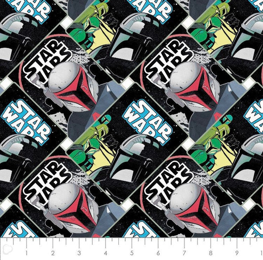 Star Wars Camelot 73800212  fabric- 100% Cotton fabric - Mando Poster Collage