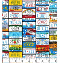 Liscense Plate Traveling themed Cotton fabric -100% Cotton