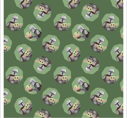 CAM73800265-1 Star Wars Mando Child Toss 100% Cotton- continuous cuts- fast shipping Licensed Fabric