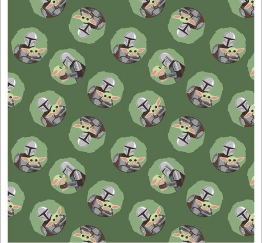 CAM73800265-1 Star Wars Mando Child Toss 100% Cotton- continuous cuts- fast shipping Licensed Fabric
