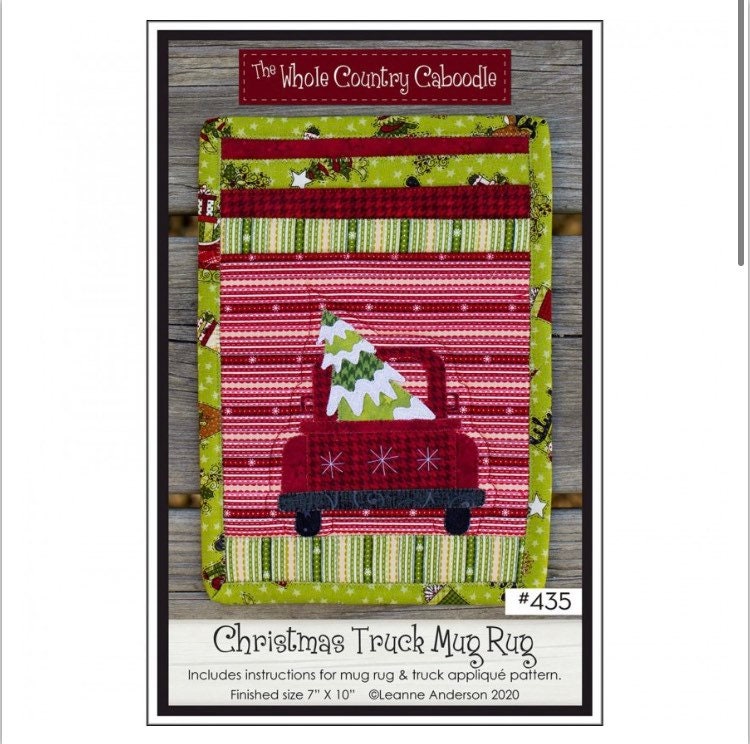 WCC435. pattern - Christmas Truck Mug Rug Pattern Designer: Leanne Anderson