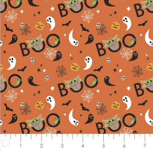 By the yard - Star Wars Halloween Fabric- 100% Cotton 73800268 02 ORANGE PEEKABOO CHILD- Trick or Treat