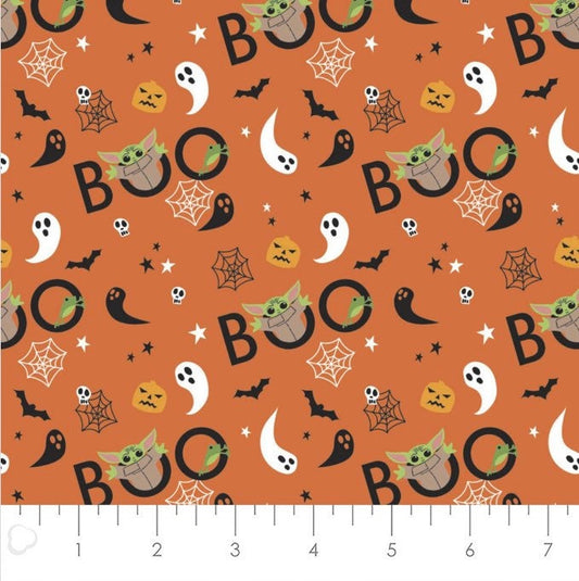 By the yard - Star Wars Halloween Fabric- 100% Cotton 73800268 02 ORANGE PEEKABOO CHILD- Trick or Treat