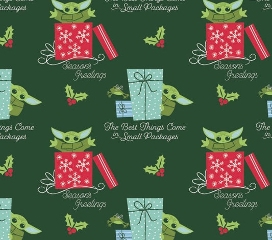 Star Wars Christmas Fabric-100% Cotton Camelot- Character Winter Holiday II - Star Wars - Child Small Packages -CAM73800272-02 Licensed