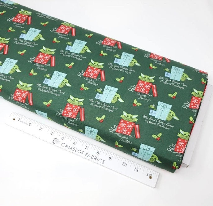 Star Wars Christmas Fabric-100% Cotton Camelot- Character Winter Holiday II - Star Wars - Child Small Packages -CAM73800272-02 Licensed