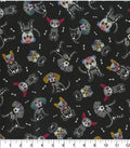 Dog Sugar Skulls- Fabric-100% Cotton - Continuous Cuts