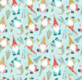 Christmas Mini Gnomes on mint - 100% Cotton -