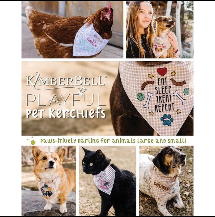 SALE! KID5106 Playful Pet Kerchiefs Designers: Kim Christopherson, KimberBell Machine Embroidery CD