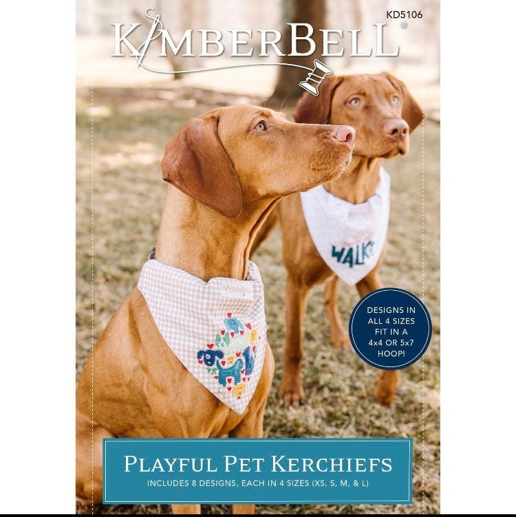 SALE! KID5106 Playful Pet Kerchiefs Designers: Kim Christopherson, KimberBell Machine Embroidery CD