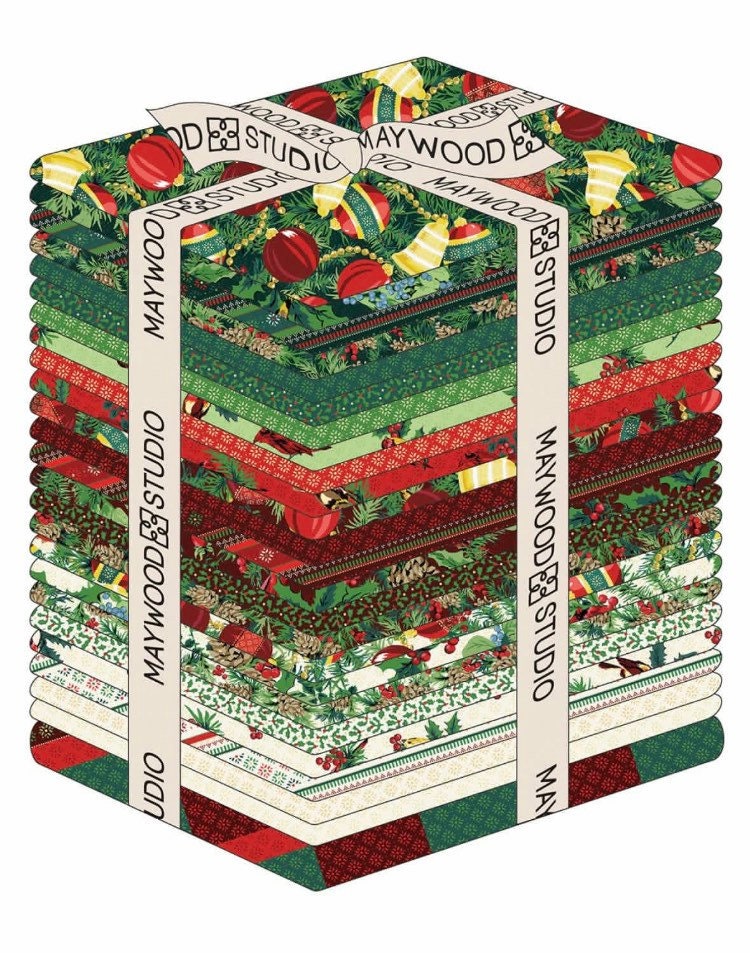 Joyful Fat quarter bundle24 FQ, 1 panel) -precuts- Maywood studios- 100% Cotton Stax