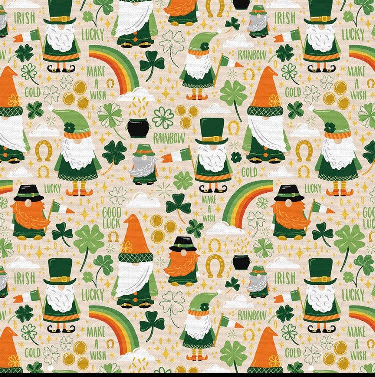 Paintbrush Studios Luck of the Gnome cotton fabric- St Patrick’s day-