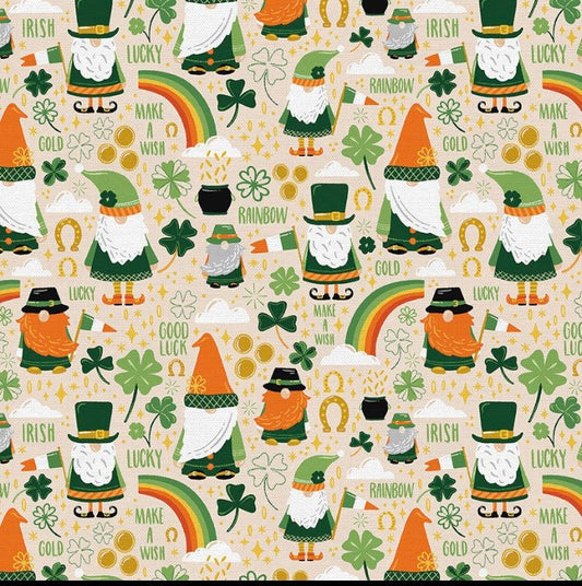 Paintbrush Studios Luck of the Gnome cotton fabric- St Patrick’s day-