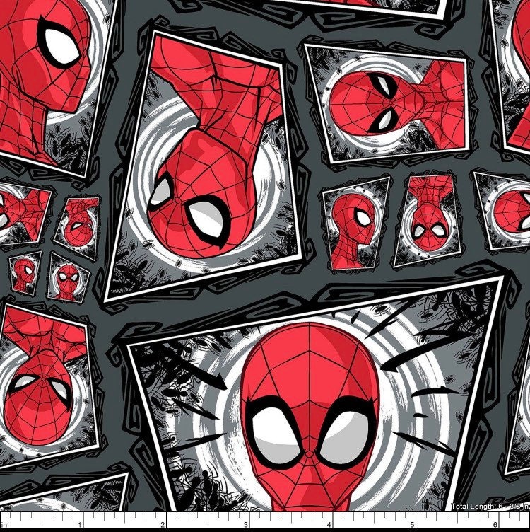 Spiderman comic Swirl Fabric  100% Cotton Licensed Fabric