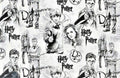 Harry Potter cotton fabric Black and White- 100% Cotton-Licensed Fabric