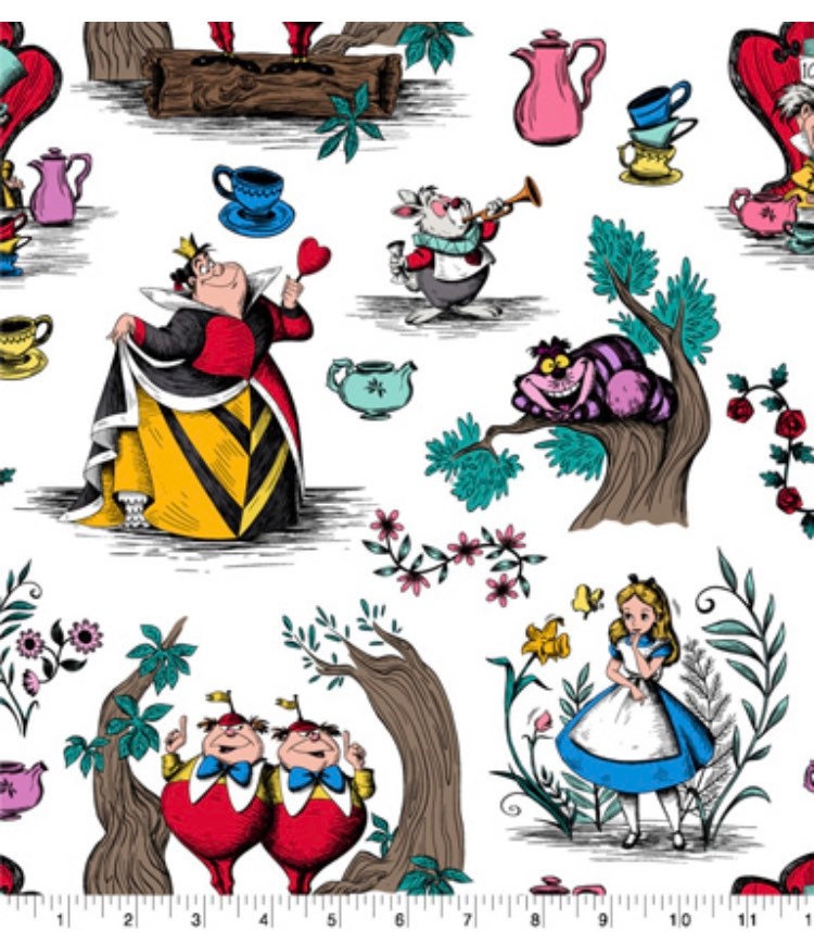 Alice in Wonderland fabric-  100% Cotton -