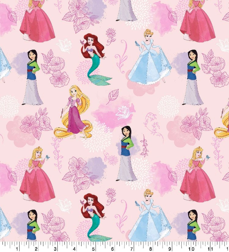 Disney princesses and friends Little Mermaid cotton fabric100% Cotton - continuous cuts - Licensed Fabric