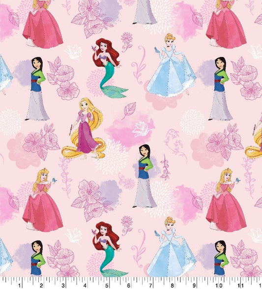 Disney princesses and friends Little Mermaid cotton fabric100% Cotton - continuous cuts - Licensed Fabric
