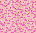 Christmas flamingos candy canes cotton fabric 100% Cotton - Paintbrush Studios 12021436