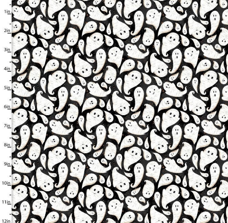 Boo Y’all 3 wishes cotton Halloween fabric- Halloween cotton fabric- Fabric- Fat Quarters - By the Yard - 1/4 yd, 1/2 yd -100% Cotton -