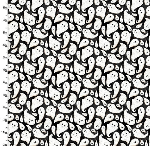 Boo Y’all 3 wishes cotton Halloween fabric- Halloween cotton fabric- Fabric- Fat Quarters - By the Yard - 1/4 yd, 1/2 yd -100% Cotton -