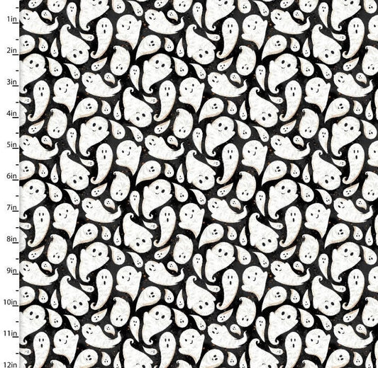 Boo Y’all 3 wishes cotton Halloween fabric- Halloween cotton fabric- Fabric- Fat Quarters - By the Yard - 1/4 yd, 1/2 yd -100% Cotton -