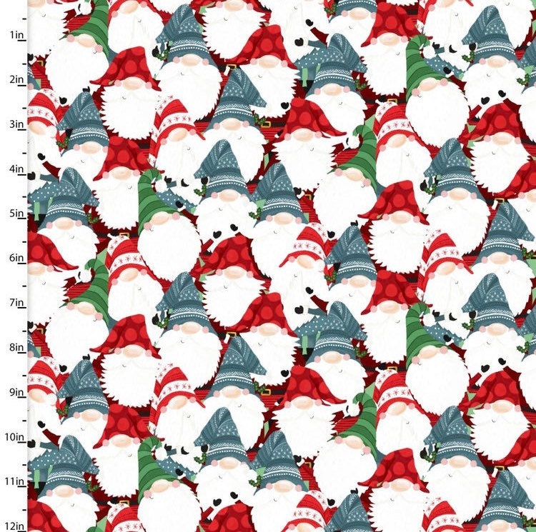 I’ll be Gnome for Christmas - 3 wishes 19551- Gnomes cotton fabric - continuous cuts