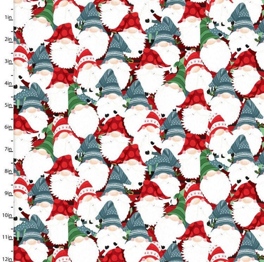 I’ll be Gnome for Christmas - 3 wishes 19551- Gnomes cotton fabric - continuous cuts