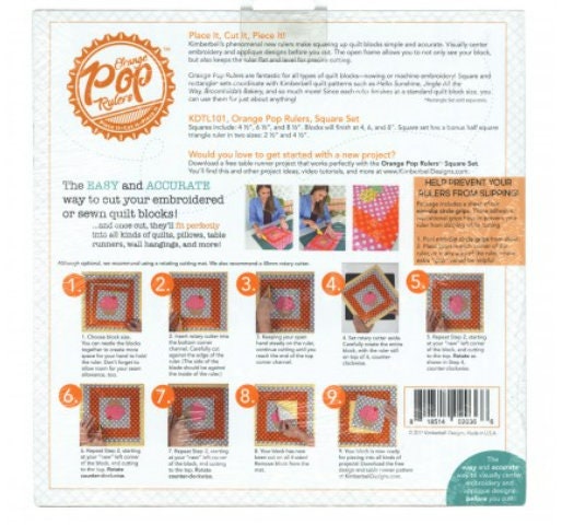 KDTL101 Orange Pop Rulers- Kimberbell square rulers