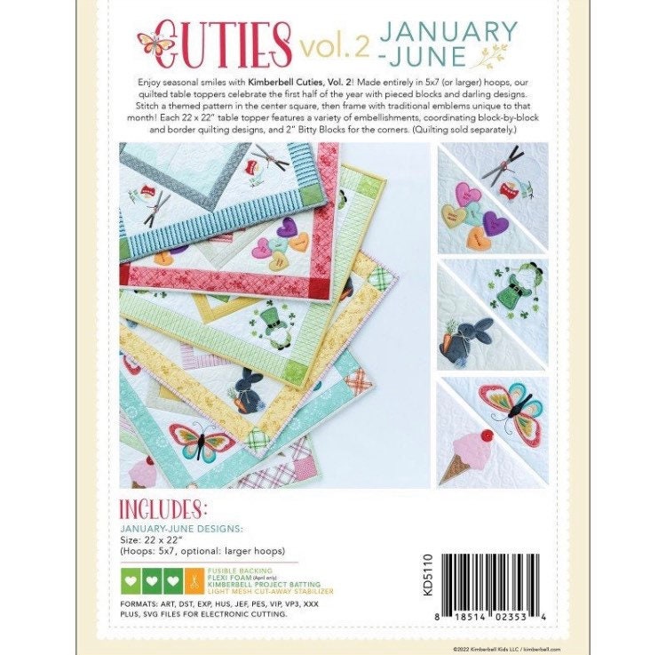KD5110 Embroidery CD Cuties: Volume 2 - Booklet and Embroidery CD