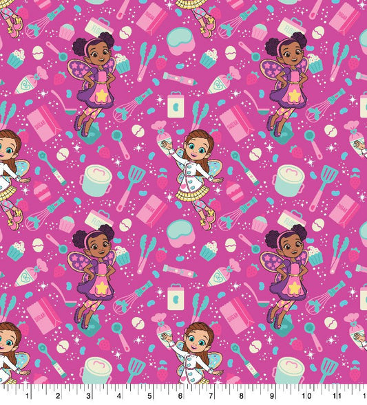 Butterbean Fairy Baking Goodies cotton fabric 100% Cotton - continuous cuts Licensed Fabric