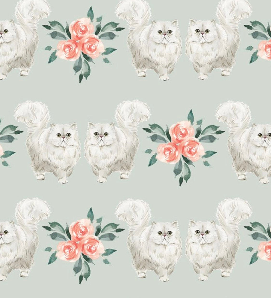 Pretty Kitty cotton fabric - 100% Cotton - Fabric -Every Day is Caturday