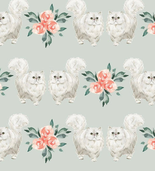 Pretty Kitty cotton fabric - 100% Cotton - Fabric -Every Day is Caturday