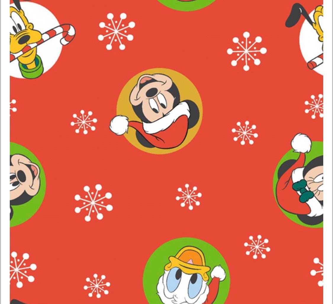 Mickey and Minnie Mouse Christmas character Disney and Friends fabric- 100% Cotton - Licensed Fabrics