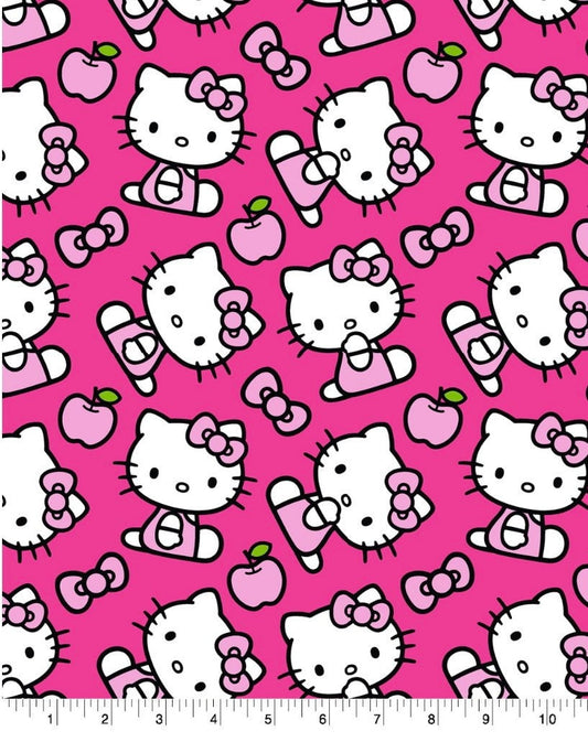 Hello Kitty on Pink - Fat Quarter - 100% Cotton -