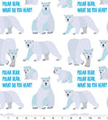 Polar Bear polar Bear cotton fabric 100% Cotton - continuous cuts Eric carle Licensed Fabric