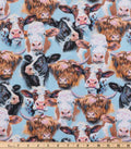 Cow Portraits Farm Animals Fabric - 100% Cotton - Fabric- continuous cuts