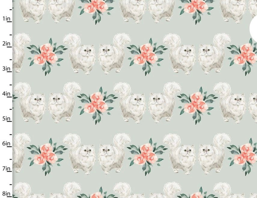 Pretty Kitty cotton fabric - 100% Cotton - Fabric -Every Day is Caturday