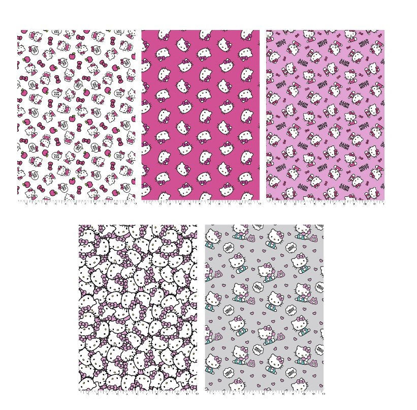 Hello Kitty fat quarter bundle- Fabric - x5 Fat Quarters - Stax  Licensed Fabric