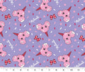 Disney All That Cherry on Top Disney Cotton Fabric- 100% Cotton - Cotton Candy Cones on Purple Licensed Fabric