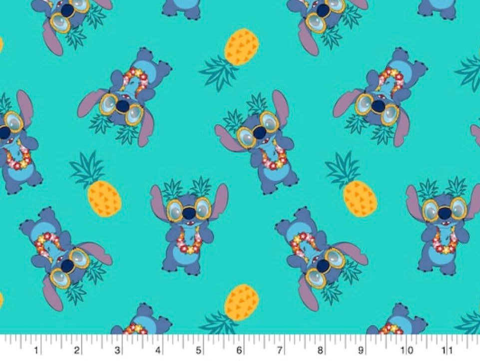LILO and Stitch Pineapple cotton fabric 100% Cotton - continuous cuts! Licensed Fabric