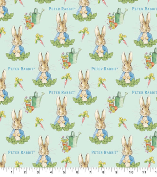 Peter Rabbit Badge Cotton Fabric Continuous cuts  - 100% Cotton - Licensed Fabric